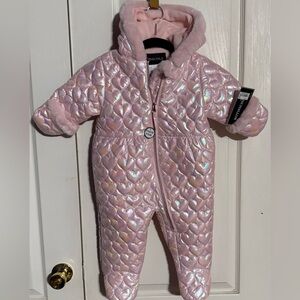 Rothschild Pink Iridescent Quilted Kids Footie